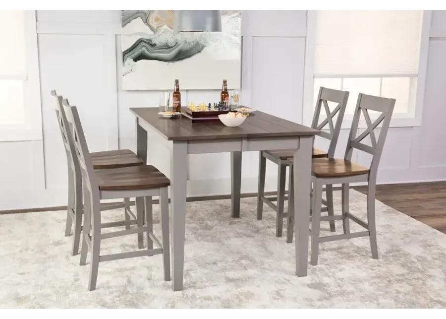   La Carte Counter Table And 4 Stools - Grey