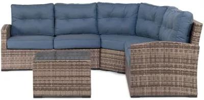 Club Porch Woven Sectional With Coffee Table 