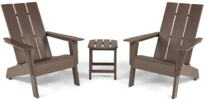 Sunrise 3 Piece Adirondack Set - Dark Teak