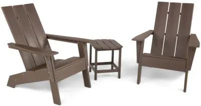 Sunrise 3 Piece Adirondack Set - Dark Teak