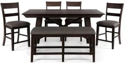 Hillcrest Counter Table With 4 Stools And Bench