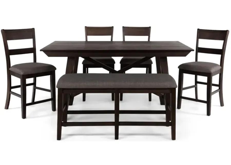 Hillcrest Counter Table With 4 Stools And Bench