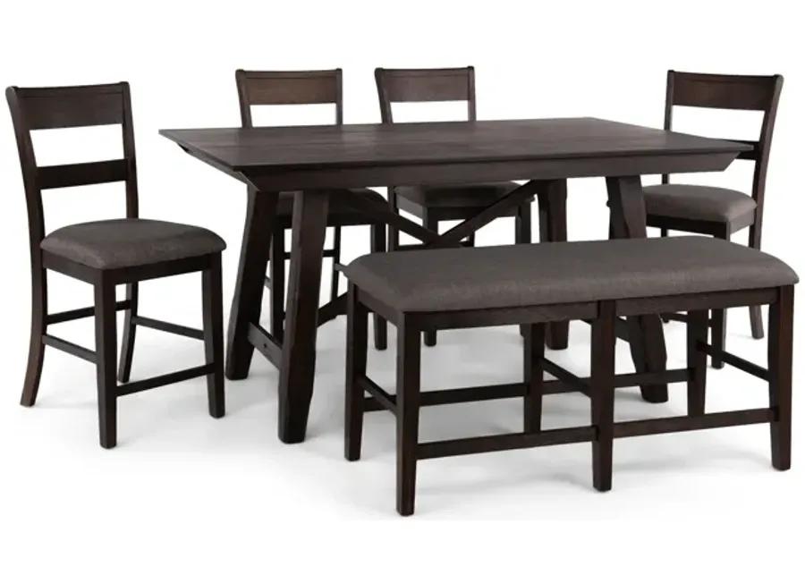 Hillcrest Counter Table With 4 Stools And Bench