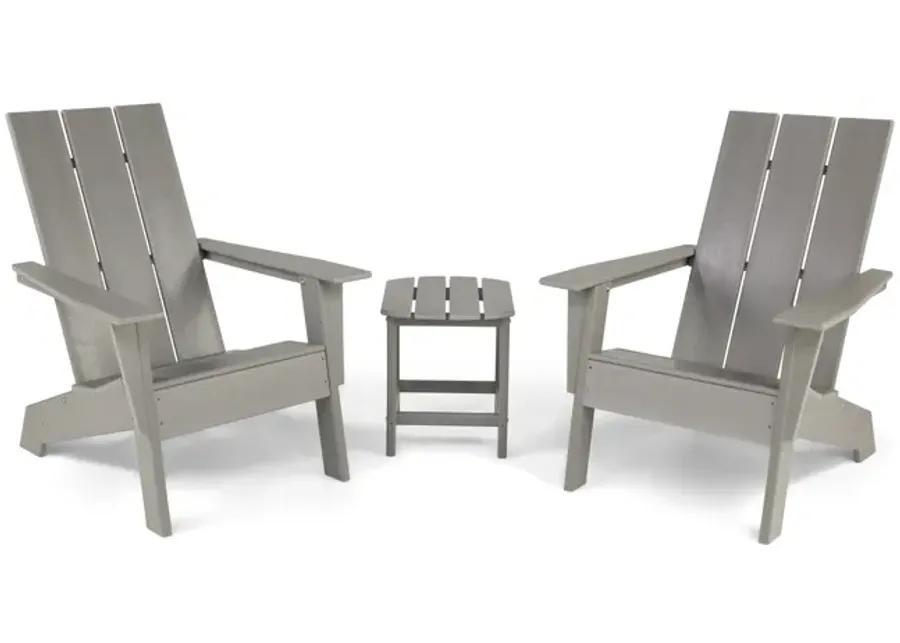 Sunrise 3 Piece Adirondack Set - Dark Grey