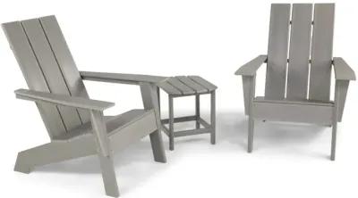 Sunrise 3 Piece Adirondack Set - Dark Grey