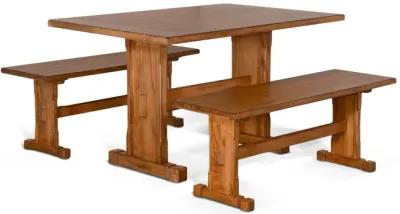 Fresno Dining Table with 2 dining benches