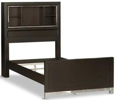 Jordyn Twin Brown Bookcase Headboard Bed