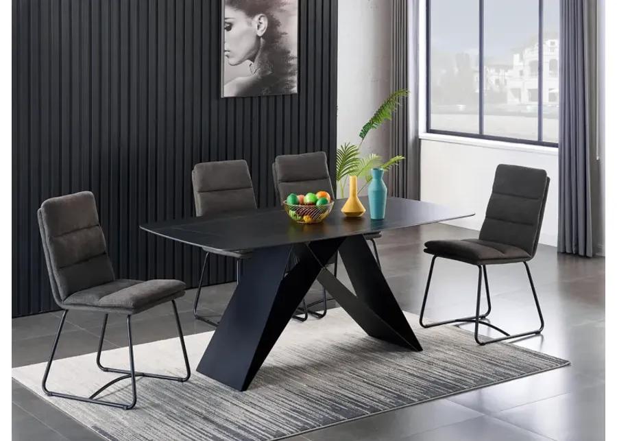 Melvin Dining Table With 4 Grey Chairs