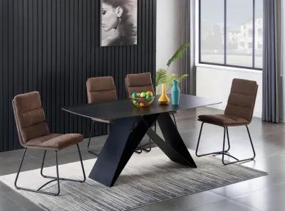 Melvin Dining Table With 4 Brown Chairs