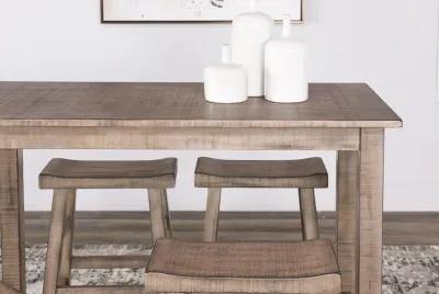 Captiva Counter Table With 4 Saddle Seat Stools - Pebble Beach