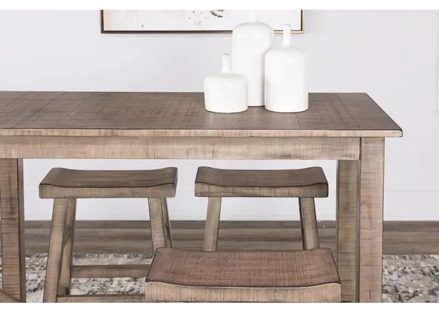 Captiva Counter Table With 4 Saddle Seat Stools - Pebble Beach