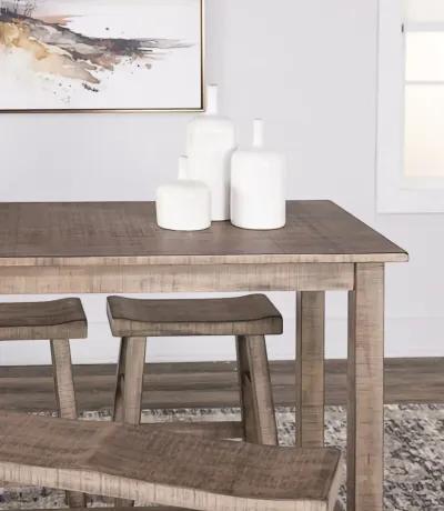 Captiva Counter Table With 2 Saddle Seat Stools And Bench - Pebble Beach