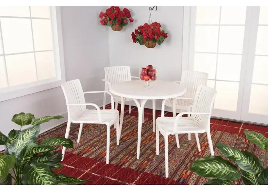 Chloe 5pc Patio Dining Set - White