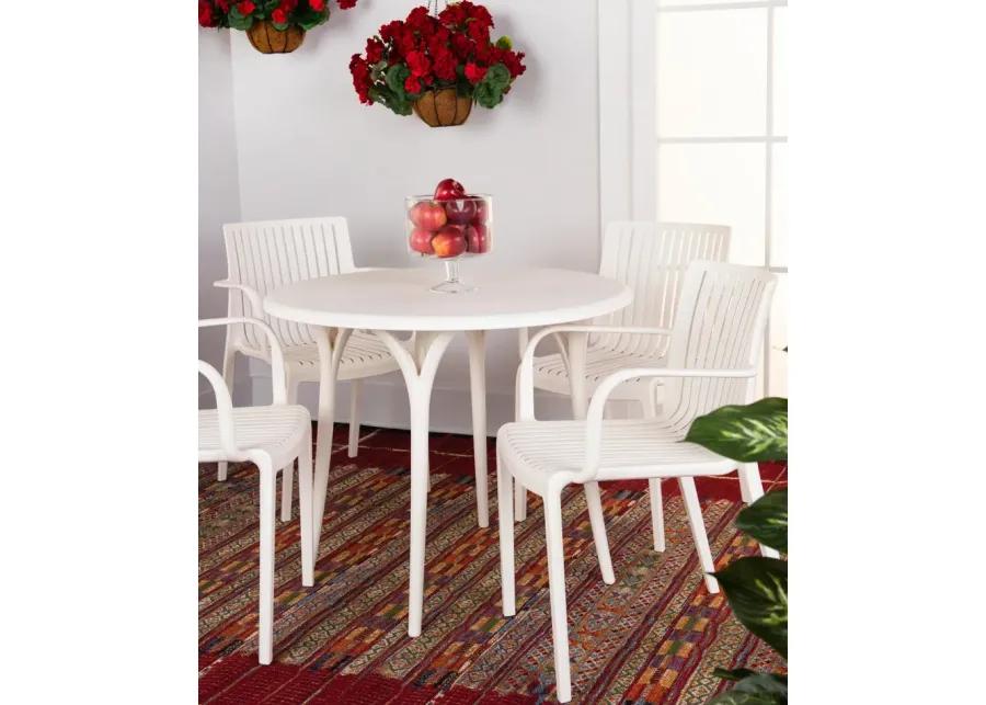 Chloe 5pc Patio Dining Set - White