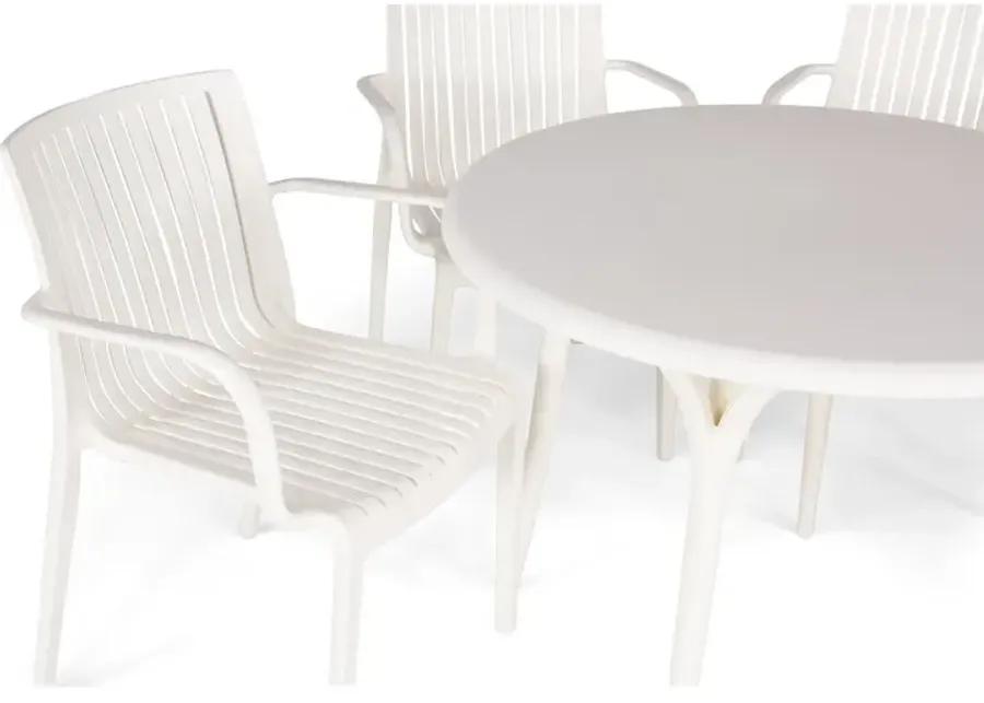 Chloe 5pc Patio Dining Set - White