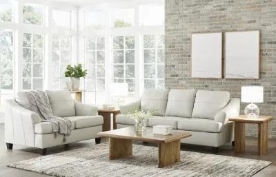 Merida Leather Sofa And Loveseat Set - Coconut