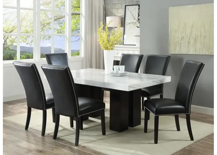 Maxton Dining Table With 6 Black Dining Chairs