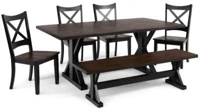 Lexington Table With 4 Chairs And Bench - Black