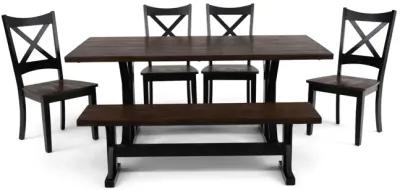 Lexington Table With 4 Chairs And Bench - Black