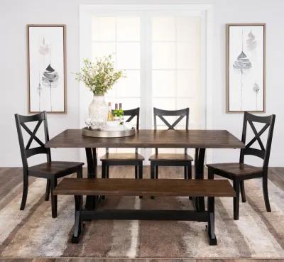 Lexington Table With 4 Chairs And Bench - Black