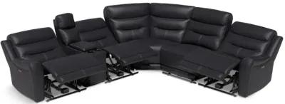 Steven 6 Piece Leather Power Reclining Modular Sectional