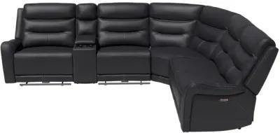 Steven 6 Piece Leather Power Reclining Modular Sectional