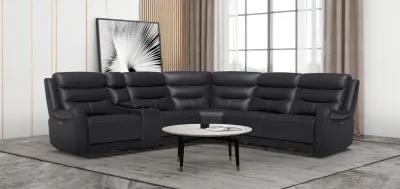 Steven 6 Piece Leather Power Reclining Modular Sectional