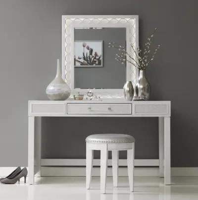 Adorned Vanity  Mirror And Stool Set