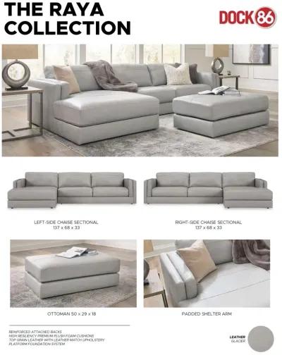 Raya Leather Sectional - Right Chaise