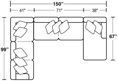 Luxe 3 Piece Sectional