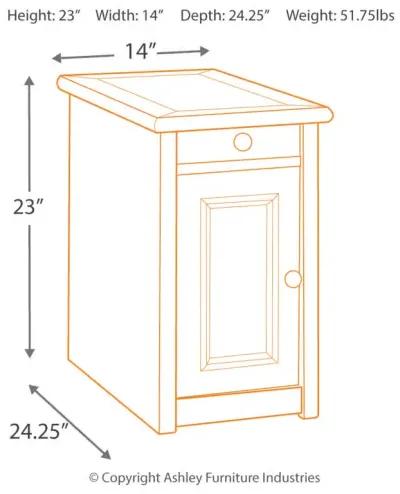 Bolanburg Chairside End Table with USB Ports and Outlets