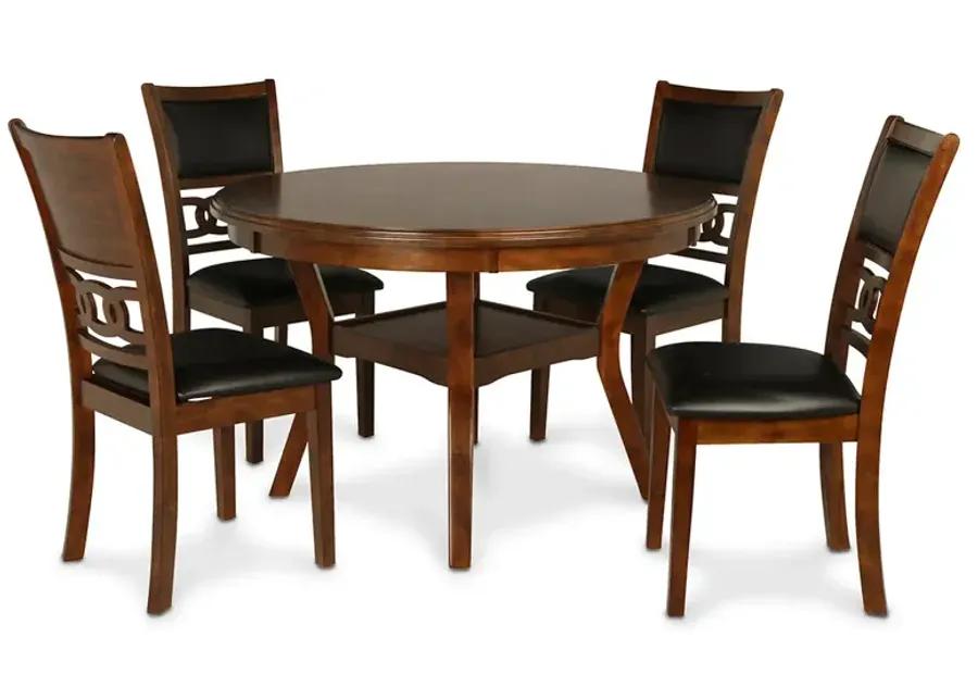 Brown Gia Round Dining Set (5pc)