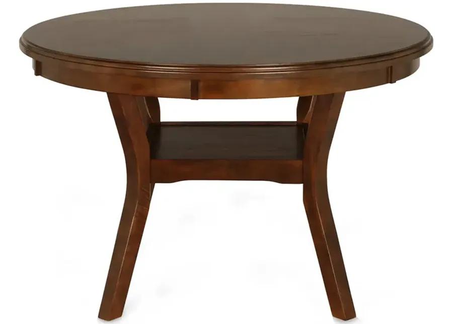 Brown Gia Round Dining Set (5pc)