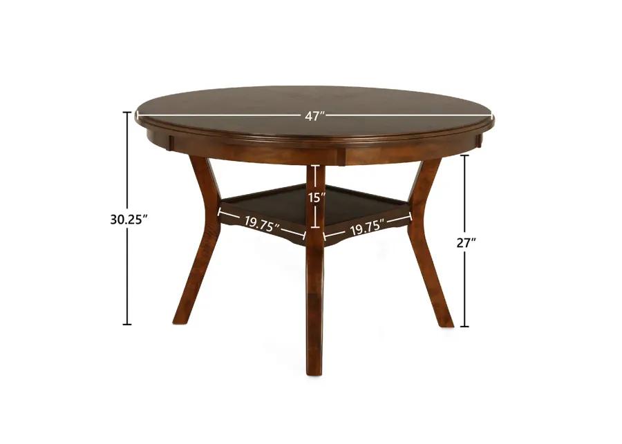 Brown Gia Round Dining Set (5pc)