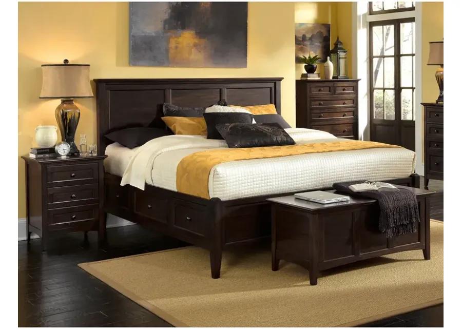 Queen / Cherry Westlake Storage Bed