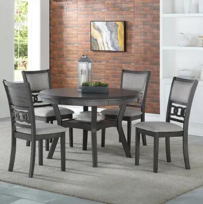 Gray Gia Round Dining Set (5pc)