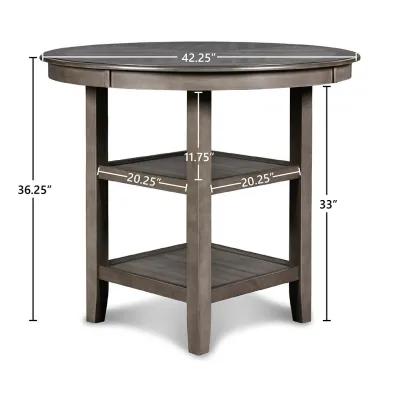 Gray Gia Round Pub Dining Set