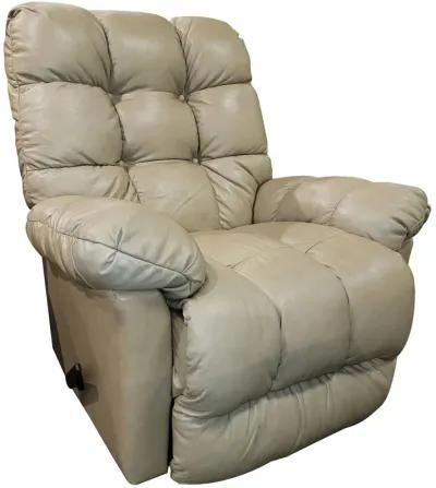 Putty Picot Leather Rocker Recliner