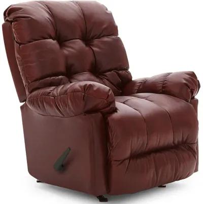 Burgundy Picot Leather Rocker Recliner