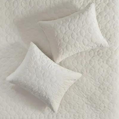 King/Cal King Harper Faux Velvet Reversible Coverlet Set - Ivory