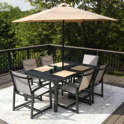 Navy Patio Umbrella with Base