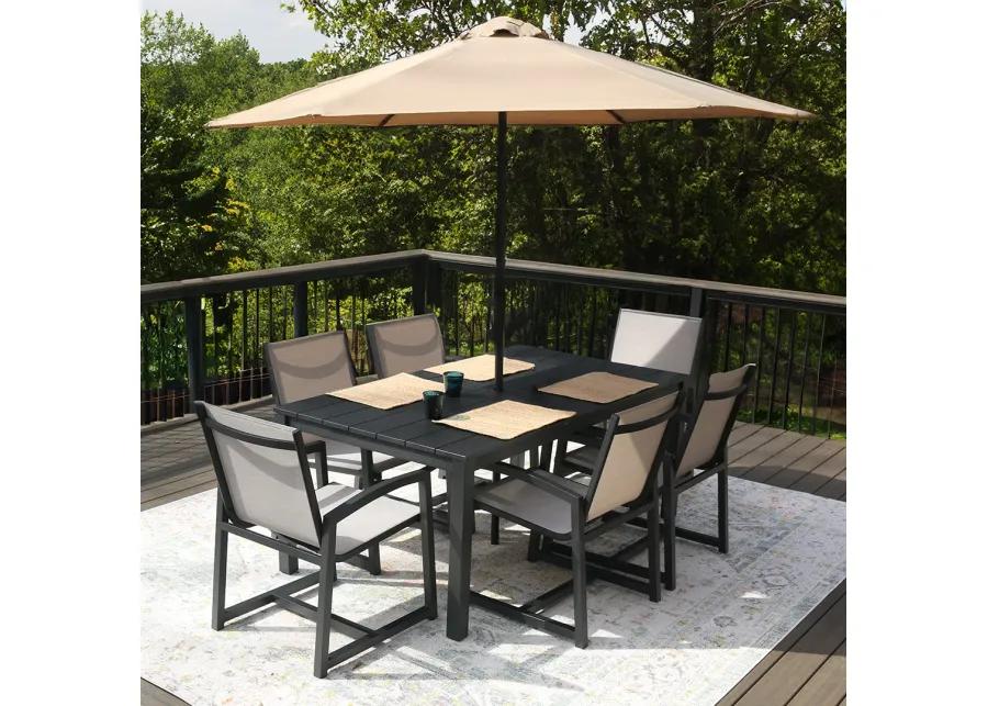 Navy Patio Umbrella with Base