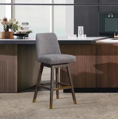 Bar Height Amelia Upholstered Swivel Stool - Mocha