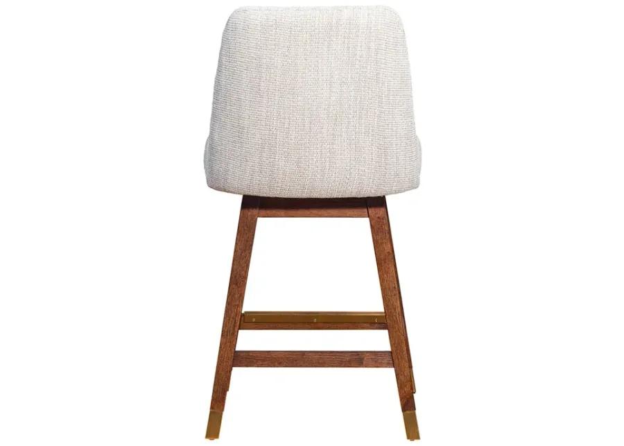 Counter Height Amelia Upholstered Swivel Stool - Beige