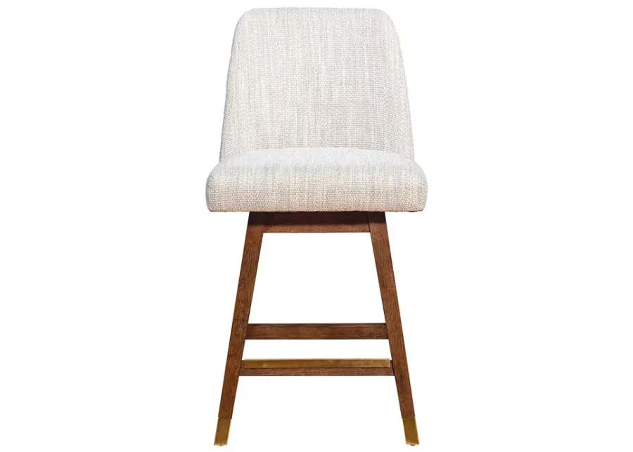 Counter Height Amelia Upholstered Swivel Stool - Beige