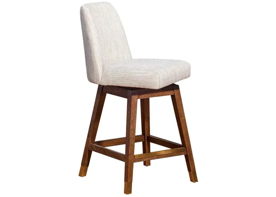 Counter Height Amelia Upholstered Swivel Stool - Beige