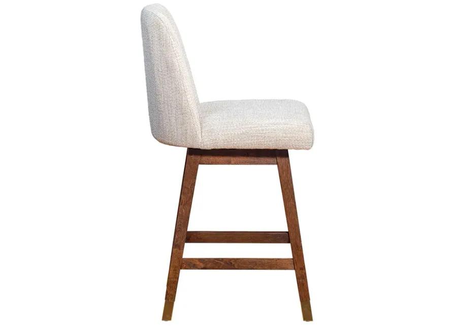 Counter Height Amelia Upholstered Swivel Stool - Beige