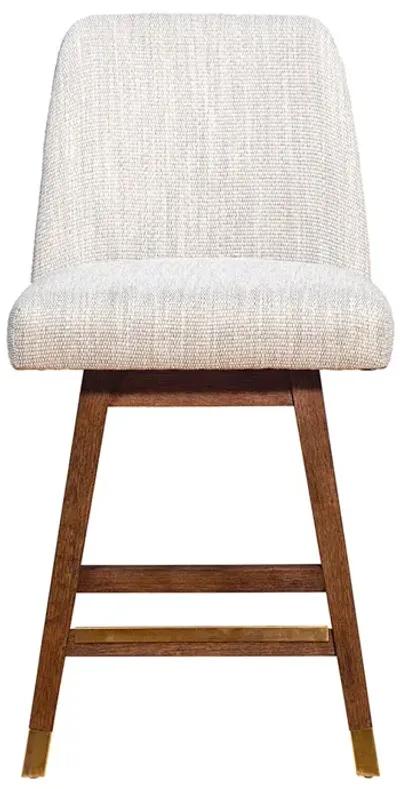 Bar Height Amelia Upholstered Swivel Stool - Beige