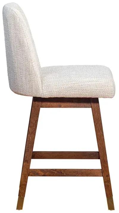 Bar Height Amelia Upholstered Swivel Stool - Beige