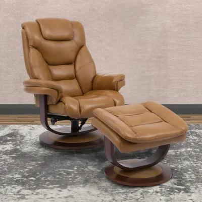 Ice (Grey) Oslo Manual Swivel Recliner with Ottoman